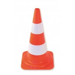 CONE DE SIGNALISATION 75 CM 2 BANDES BLANCHES MONDELIN - 801060